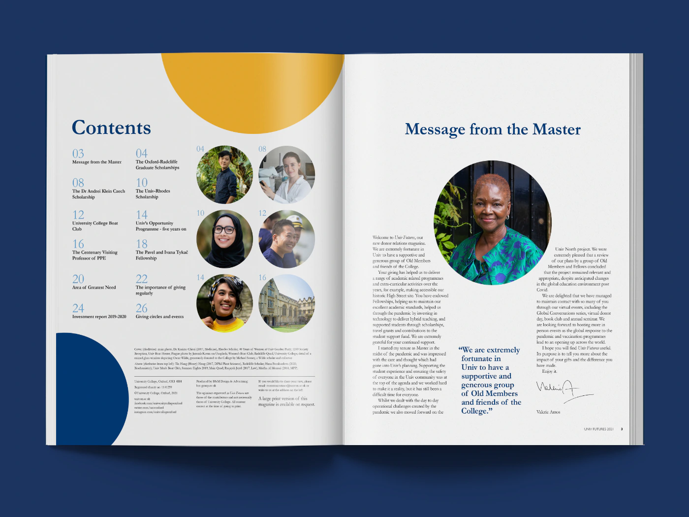 Univ Futures Magazine Contents Page Design