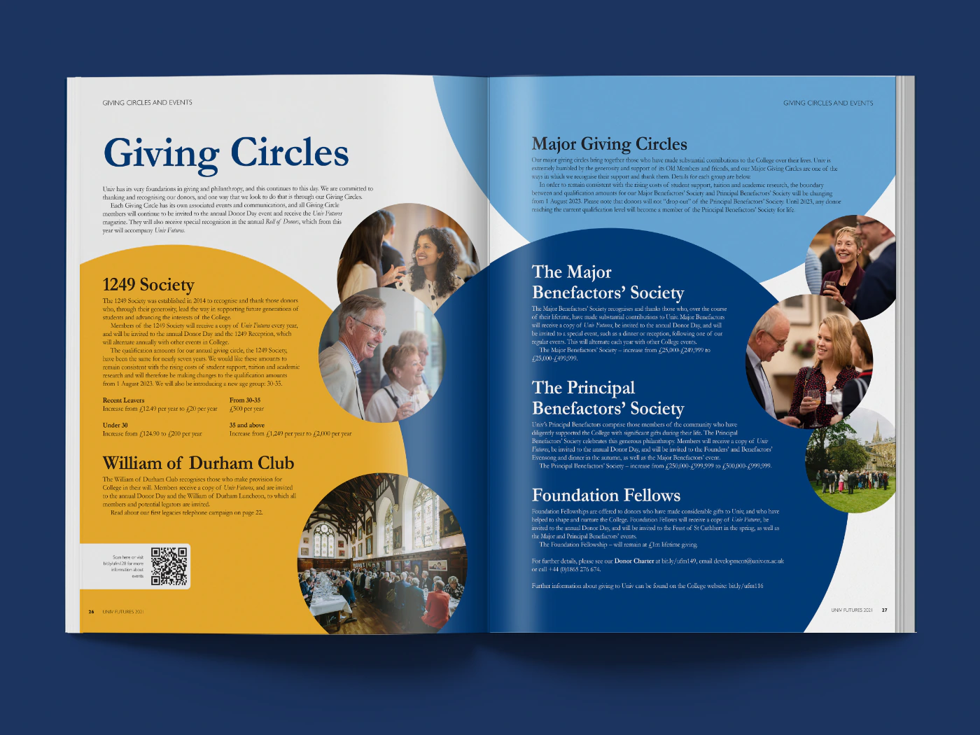 The 'Giving Circles' theme runs right through the design